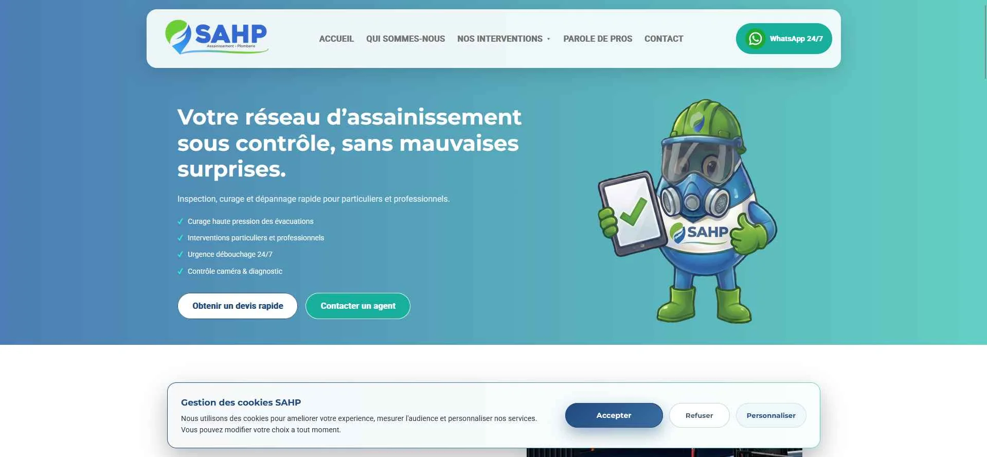 Projet SAHP, assainissement